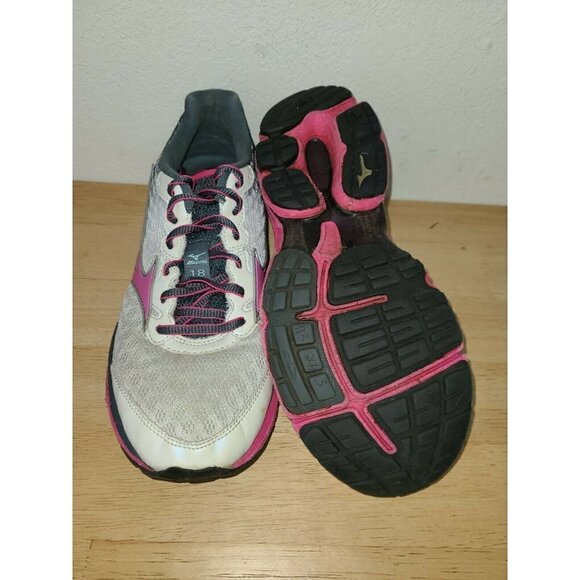 Mizuno Wave Rider 18 Womens J1GD150331 Pink Running Cross Training Shoes Sz 7.5W - Picture 3 of 4